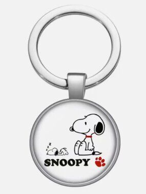 Snoopy Dog Sleeping Cartoon Purse Key Fob Charm KeyChain Pendant Car Metal Clip